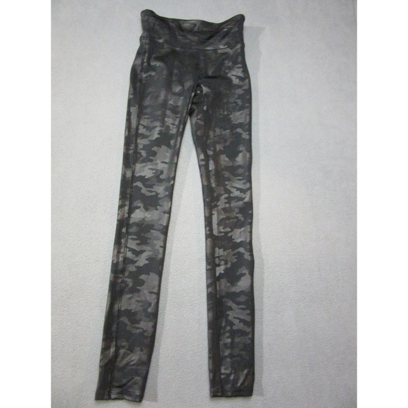SPANX Pants - Spanx Leggings Womens XS Black Excellent Camo High Waist Slim Fit Ankle 4195